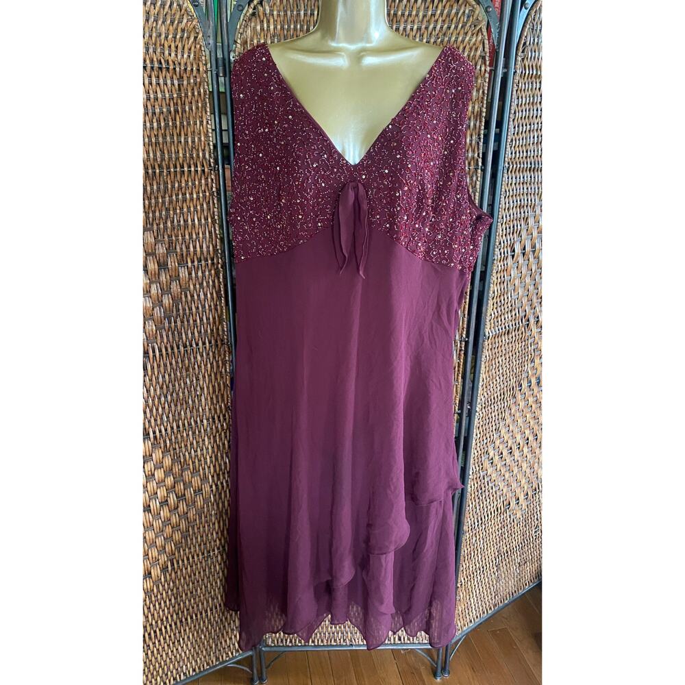Plus Size 22W//Vintage Y2K Purple Beaded Dress